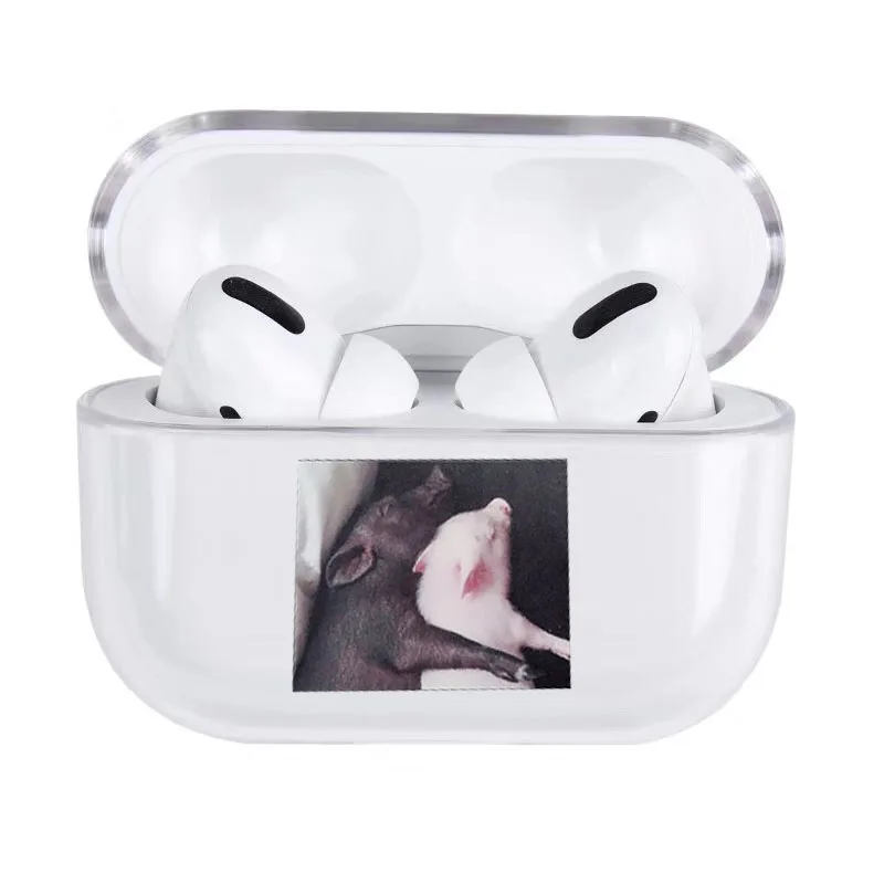 Милый мультфильм свинья Прозрачный жесткий для Airpods Pro Чехол чехол Bluetooth беспроводная гарнитура для Air Pods защитный чехол сумка для зарядки - Цвет: for AirPods Pro 02