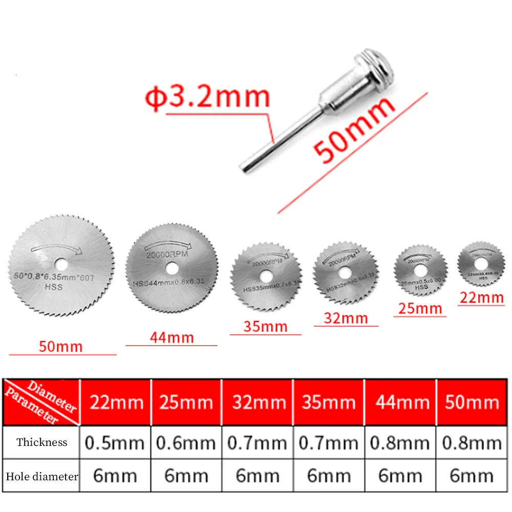 Cutting Tool Diamond Cutting Discs Metal Saw Blade Set HSS Mini Circular Saw Blade Rotary Tools Resin Cut-Off Wheels