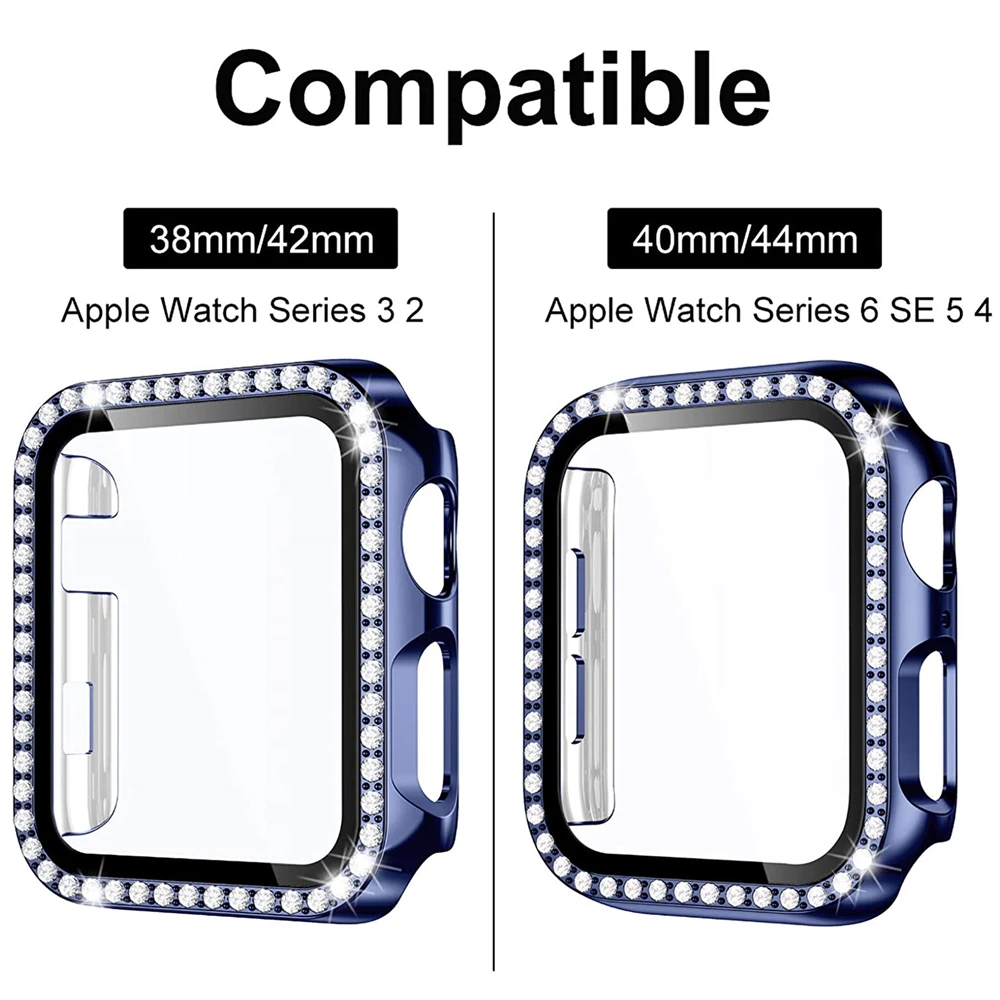 Apple watch 6 se ̽ 40mm 44mm HD ȭ  ũ ȣ + ¦̴ ̾Ƹ PC  iwatch 5 4 3 ̽ 42 38mm