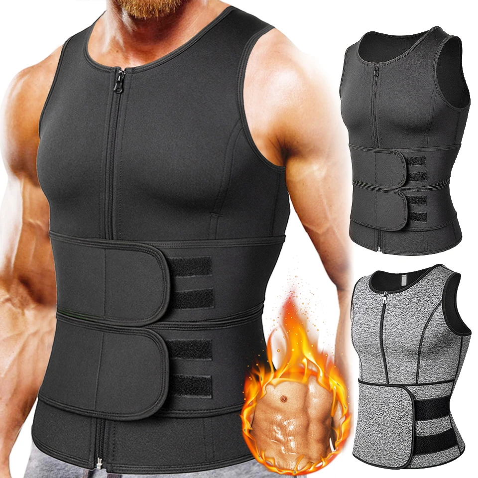 Men Body Shaper Waist Trainer Vest Slimming Shirt Sauna Sweat Vest