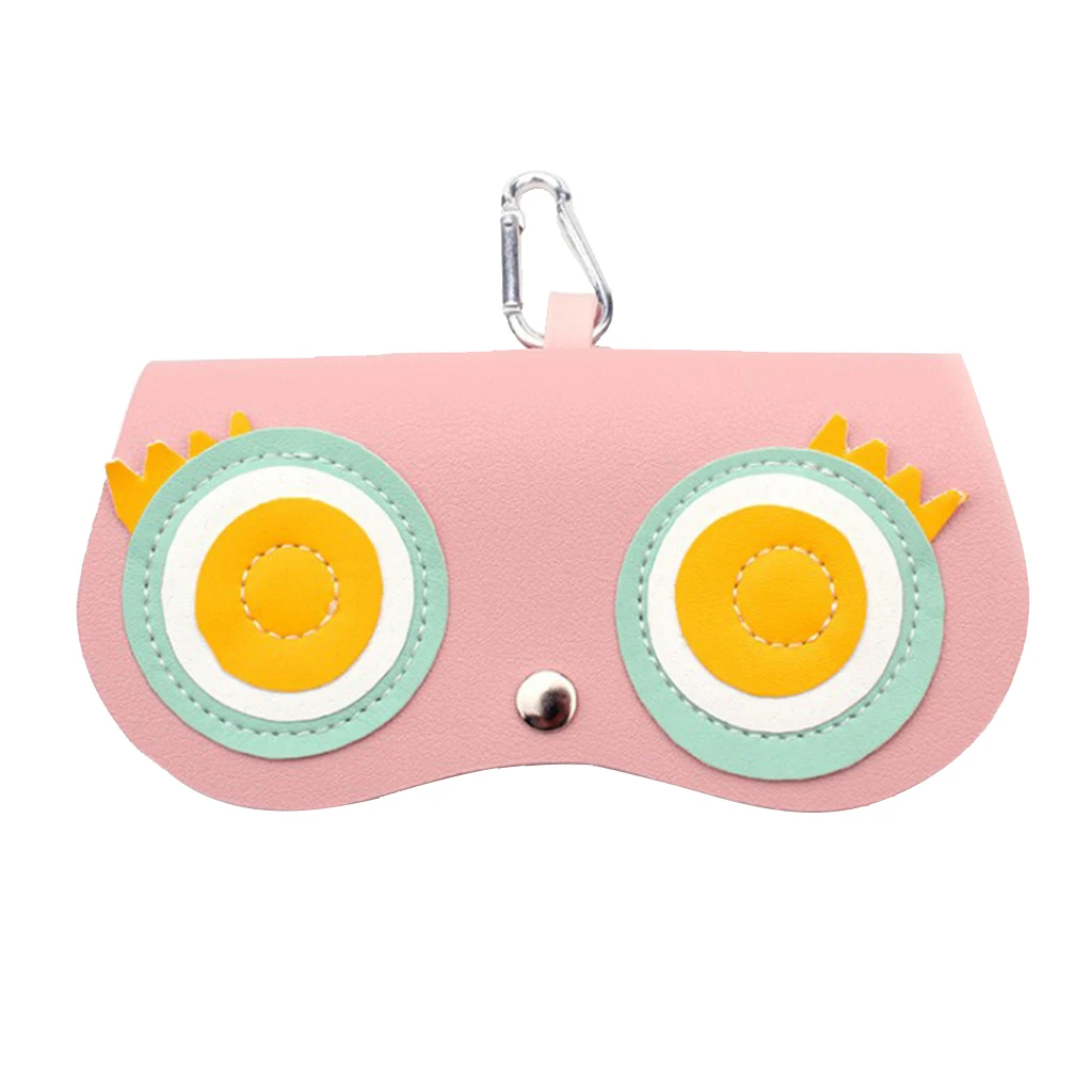 Pink-Eye 15.5x8cm Милый PU кожаный чехол для очков-средний размер-очки и солнцезащитные очки Чехол футляры для очков держатель очки контейнер для хранения - Цвет: Pink-Eye 15.5x8cm