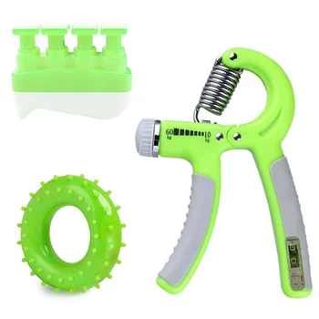 

3-IN-1 Hand Grip Strengthener Workout Kit Adjustable Hand Gripper Ring Finger Exerciser Fitness Suit Grips Grip Ring