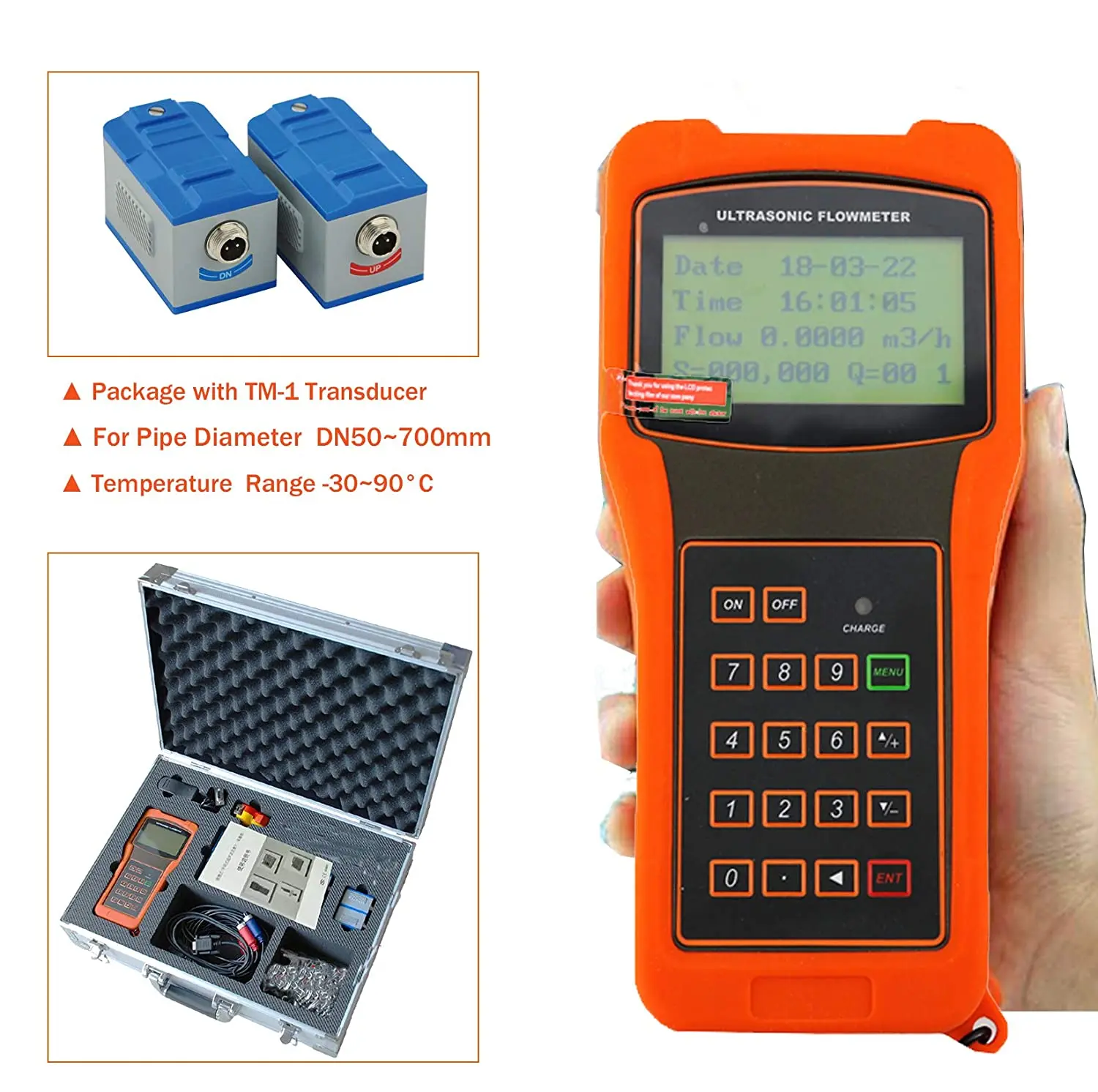 DN50mm-DN700mm TM-1 Medium Size Transducer EB-1 Extend Mounting Bracket TUF-2000H Handheld Ultrasonic Flow Meter | Инструменты
