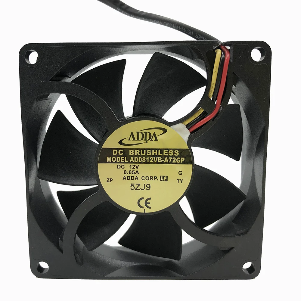 1PC ADDA AD0812HB-D71 Cooling Fan DC12V 0.19A 2wire 80*80*15mm New ...