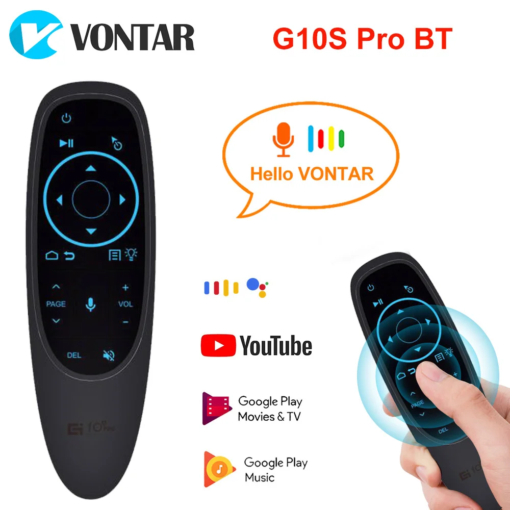 Vontar-controle Remoto por Voz G10 G10s Pro 2.4g Air Mouse sem Fio Giroscópio Aprendizado ir Android tv Box Hk1 H96 Max X96 Mini - Image 5