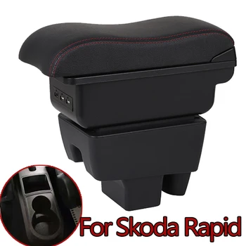 

For Skoda Rapid Armrest Box Skoda Rapid 1 Universal Car Central Armrest Storage Box Modification Accessories USB Charging