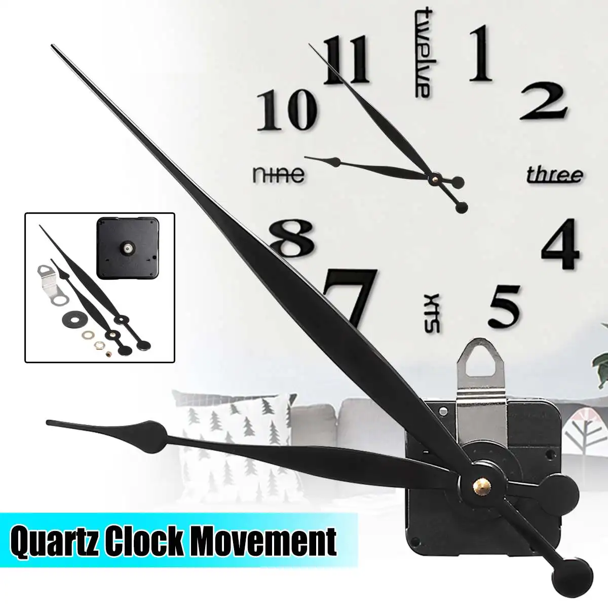 

Long Hand Quartz Clock Movement Mechanism Motor High Torque Hour Minute Hands DIY Module Kit Accessories