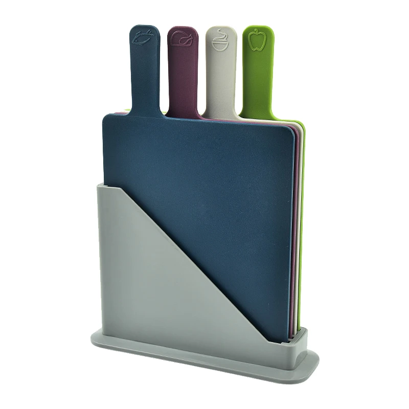 Rectangular Paddle Index Style Chopping Board Set With Food Preparation Indicators Multi-Colour Of 4 | Дом и сад