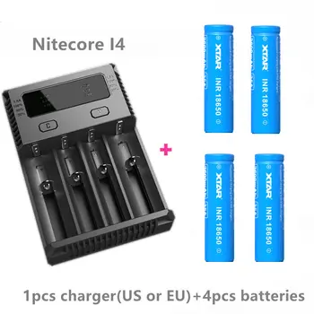

4 pcs XTAR INR 18650 2600mah max pulse discharge current 35A rechargeable battery with VC4 charger / or nitecore i4 charger