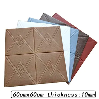 

High-quality Self Adhesive 3D WallPaper Faux Leather PE Foam Waterproof Wallpaper For Bedroom Kids Room Nursery Home Decor