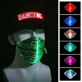 

Thefound Fashion Party Mask LED Flashing Mask 7Colors Luminous Light For Halloween Rave Mask Music Bar Party Masks Apparel