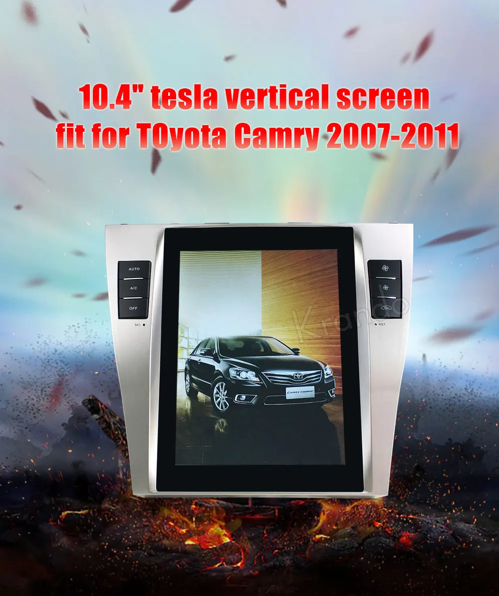 Krando Android 8,1 10," Tesla вертикальный экран автомобильный навигационный радио плеер для Toyota Camry 2007-2011 gps навигационная система
