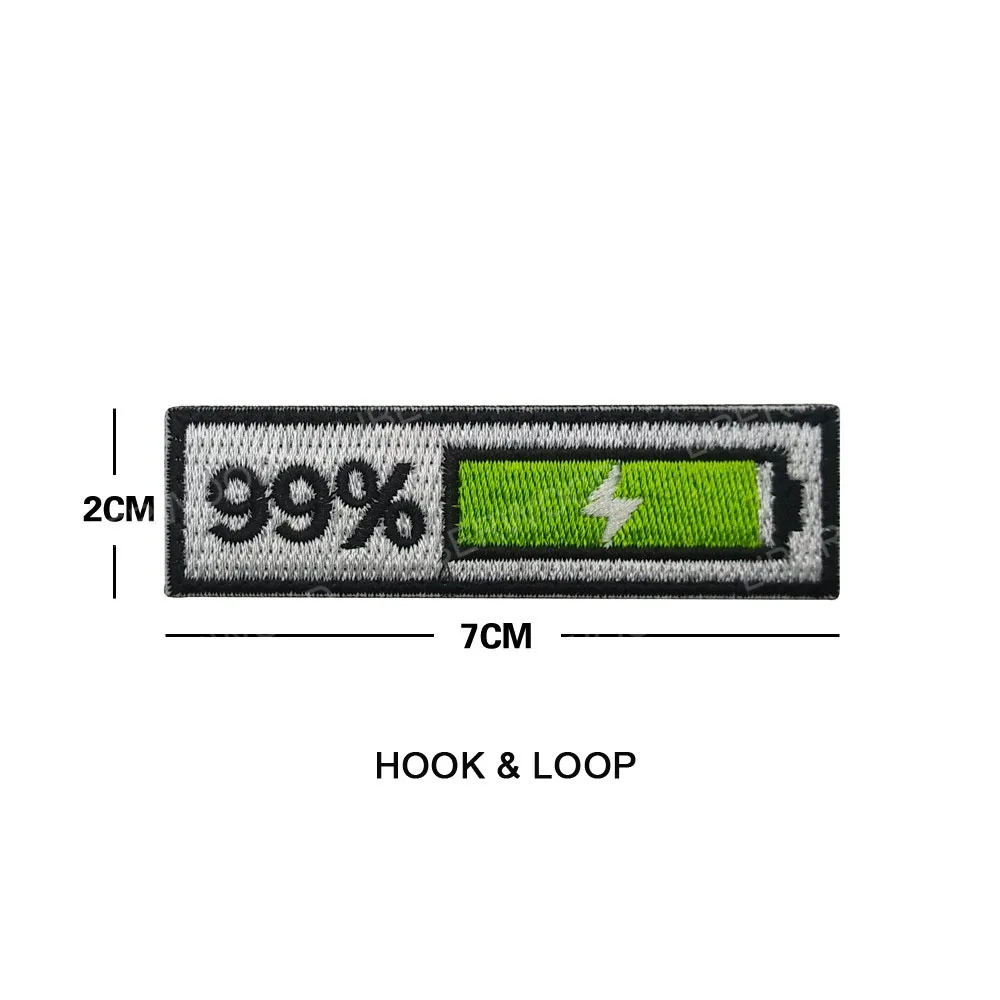 1 пара забавных Батарея 99% 1% процентное соотношение 1 99 процентов полный пустой Мощность патч аппликации с помощью утюга ПВХ резиновые патч знак для одежды
