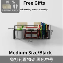 

2022 School Dormitory Wall Hanging Frame Shelf Flower Pot Book Metal Storage Rack Holder with Suction Cup Bathroom Accessories