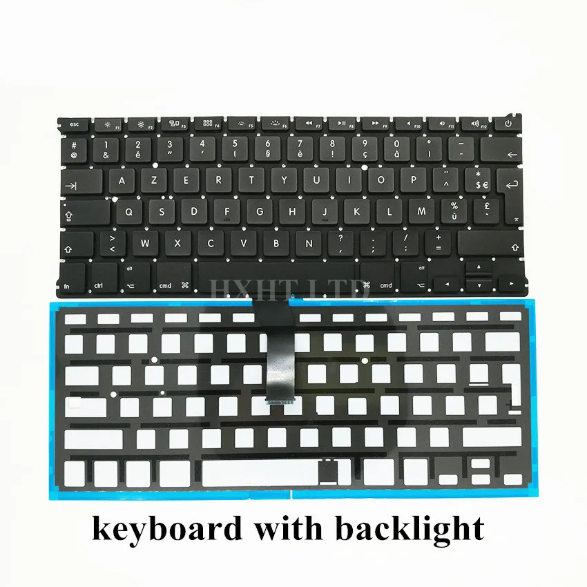 KB with BL A1369 A1466 клавиатура с французской раскладкой для Apple Macbook Air 1" A1369 A1466 Клавиатура ноутбука 2011 2012 2013 лет - Цвет: KB with BL