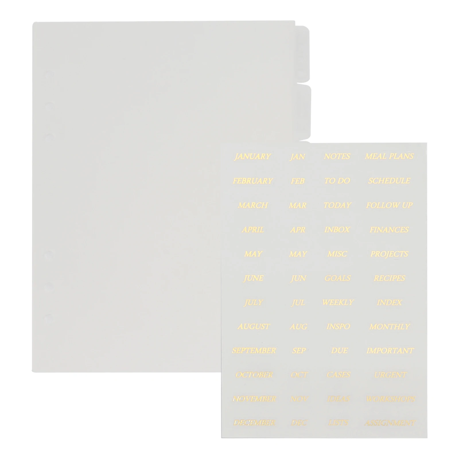 Loose Leaf 6 Ring A5 Binder Index Dividers Clear A5 Separators 6 Tabs For Dividers