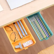 

Hidden drawer pen box with handle office desk bottom paste simple large capacity student Desktop Manager storage box Manager