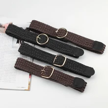 Women's Belt Fashionable Elastic Canvas Belts Smooth More Style Fashion Waist Braided Alloy Belt Beautiful High Quality Business