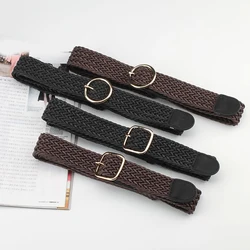 Women's Belt Fashionable Elastic Canvas Belts Smooth More Style Fashion Waist Braided Alloy Belt Beautiful High Quality Business
