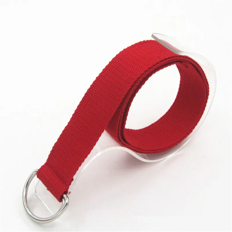 Ремень с d-образным кольцом и пряжкой Harajuku, на молнии, подходит ко всему, ультра длинный холщовый пояс для влюбленных, короткий однотонный длинный ремень длиной 110 см - Цвет: Red