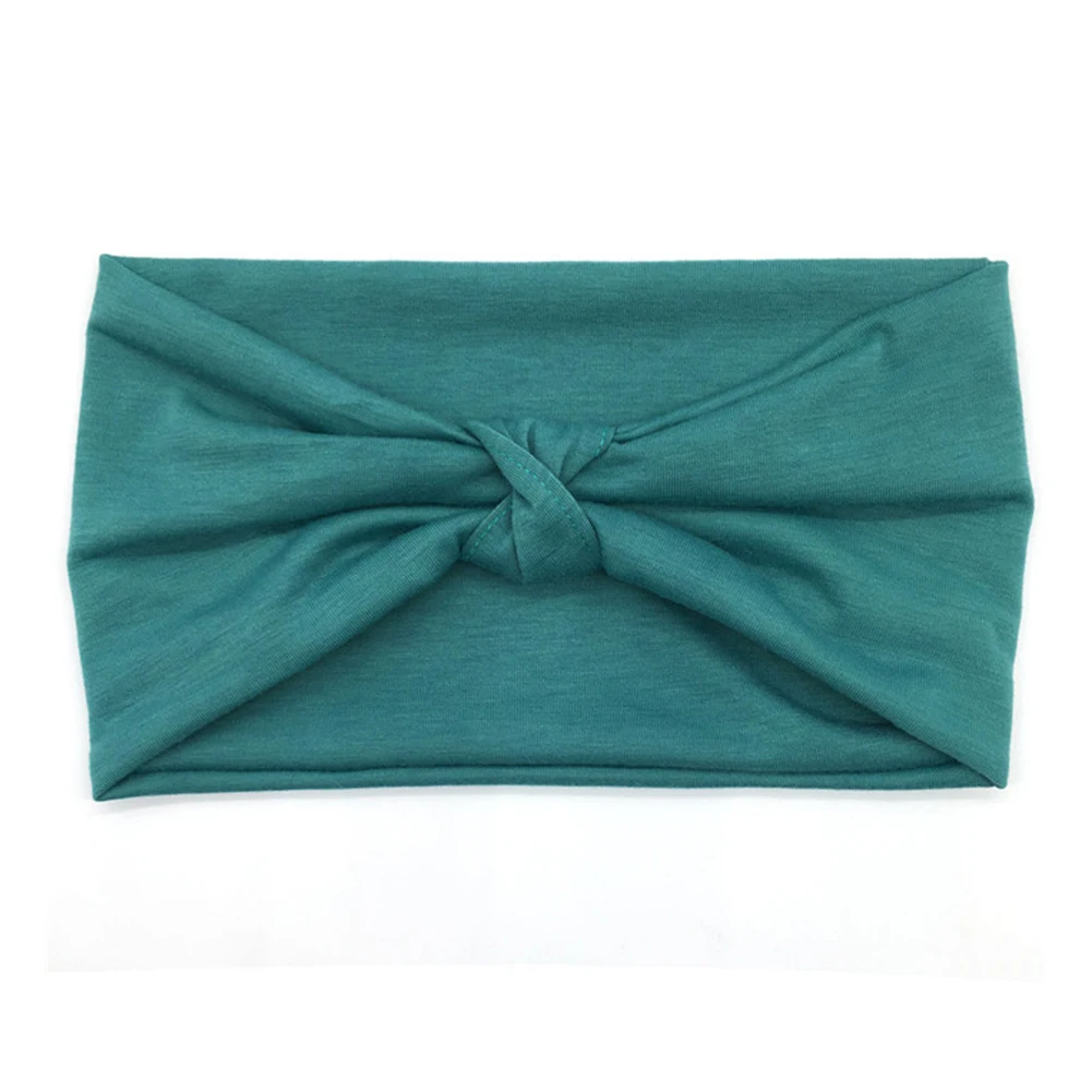Dark Green Спортивная Регулируемая эластичность Бега Йога моющиеся аксессуары широкая сторона Женская головная повязка Повседневная впитывает пот Твердый эластичный - Цвет: Dark Green
