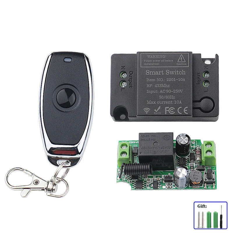 ZKRLLF Wireless Remote Control Switch AC110V 220V Receiver 433 MHz Remote Transmitter Hall Bedroom Ceiling Lights Wall Lamps DIY-3