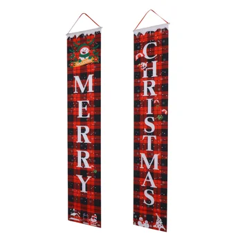 

1 Pair Christmas Couplets Adornment Hanging Banners Wall Banners Decoration