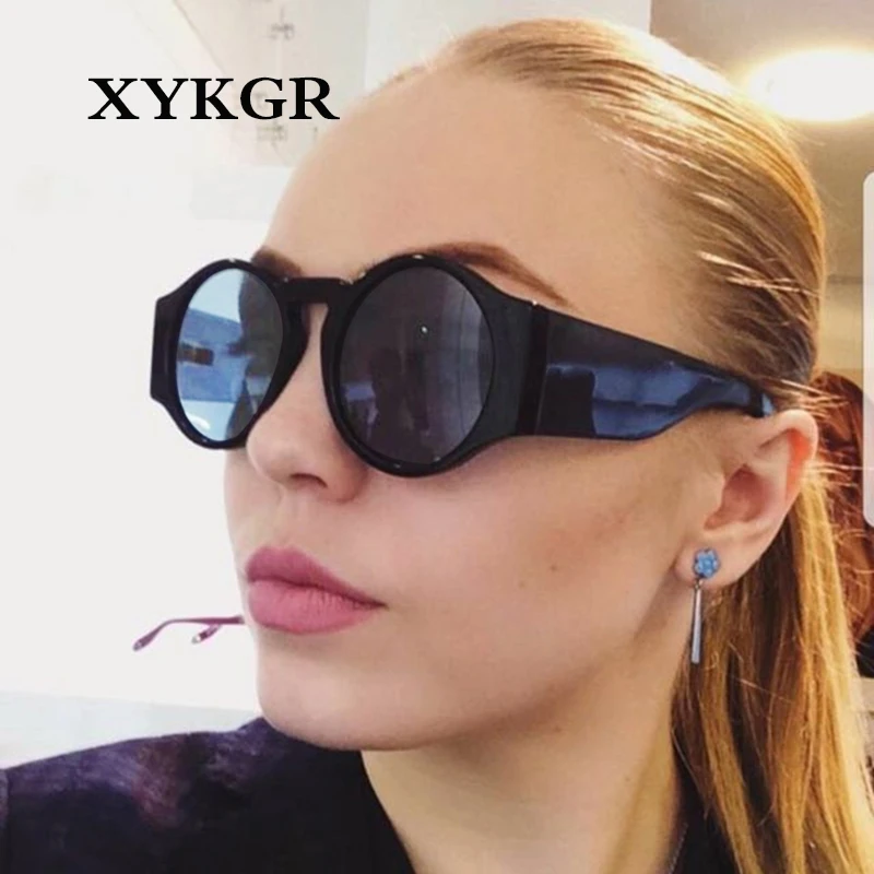 XYKGR Ретро Круглые Солнцезащитные очки фирменный дизайн женские градиентные линзы солнцезащитные очки мужские и женские модели солнцезащитные очки зеркальные UV400 очки