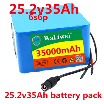 

24V 35Ah 25.2V 6s6p lithium battery pack batteries electric motor bicycle ebike scooter wheelchair cropper with BMS