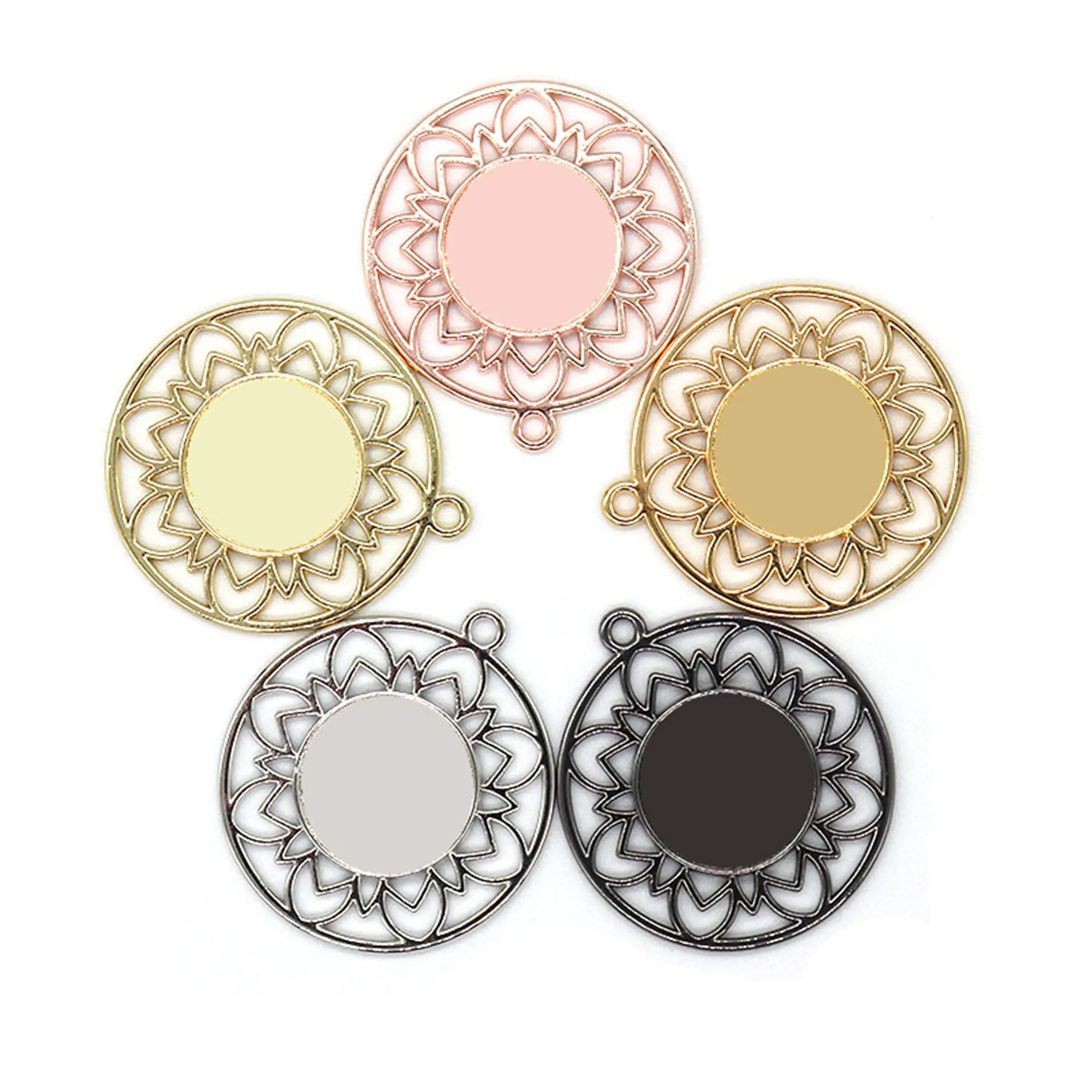 10pcs/lot 14mm single-sided alloy base time gemstone jewelry making necklace earrings key ring pendant DIY accessories | Украшения и