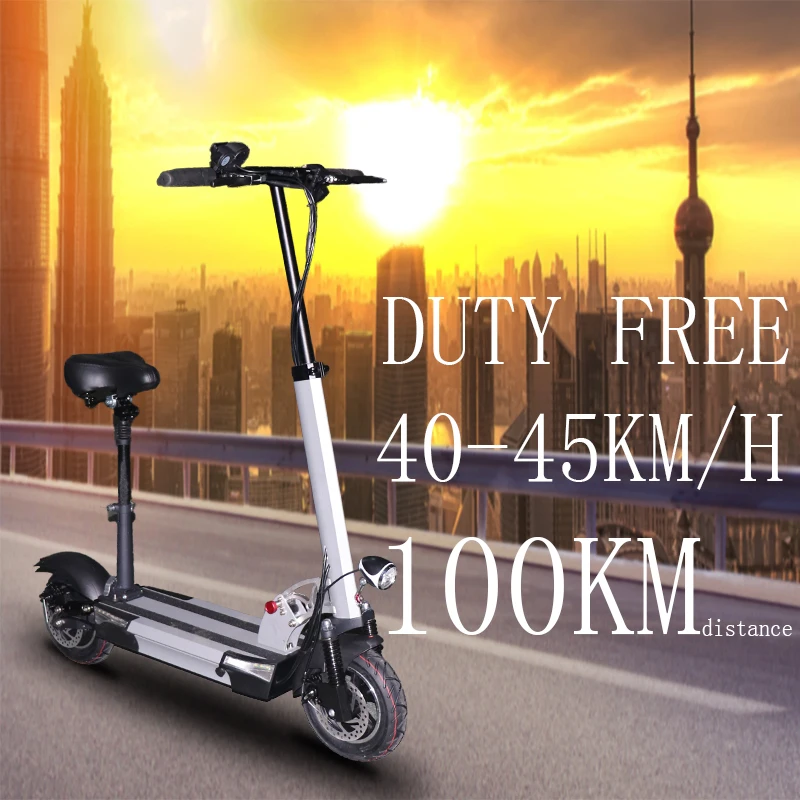  Over than 100km Adult Electric Scooter with seat 48v 500w foldable hoverboard new 48v 26a e scooter