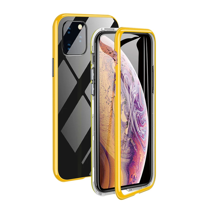 

Luxury Cases for Apple iphone 11 Pro XR X XS Max 7 8 6 6S Plus Metal Magnetic Adsorption Glass Phone Cover Coque Fundas Capa Bag