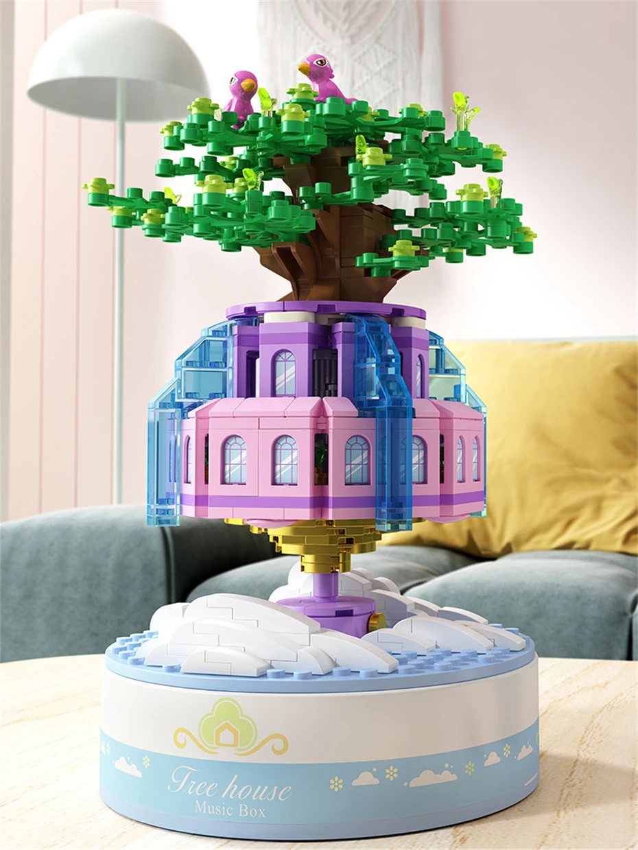 

MEOA Tree House Castle In the Sky Building Blocks Bricks Creative Sweet Home With Rotatable Music Box Christmas Gifts Kids Toys