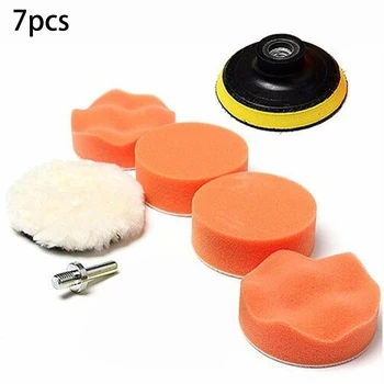 

Auto Polishing Pads Car Drill Adapter Orange 7PCS/set Adhesive Backer Pad