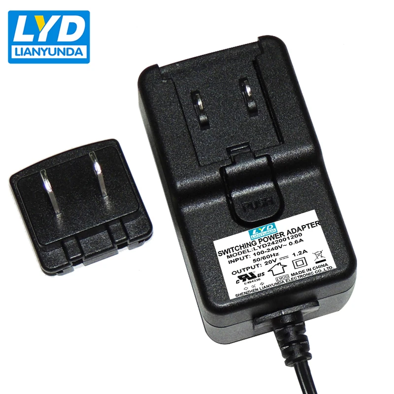 DC 20 V/1.2A 2 1*5 5*10 мм Поставка медицинского оборудования адаптер стены вставки