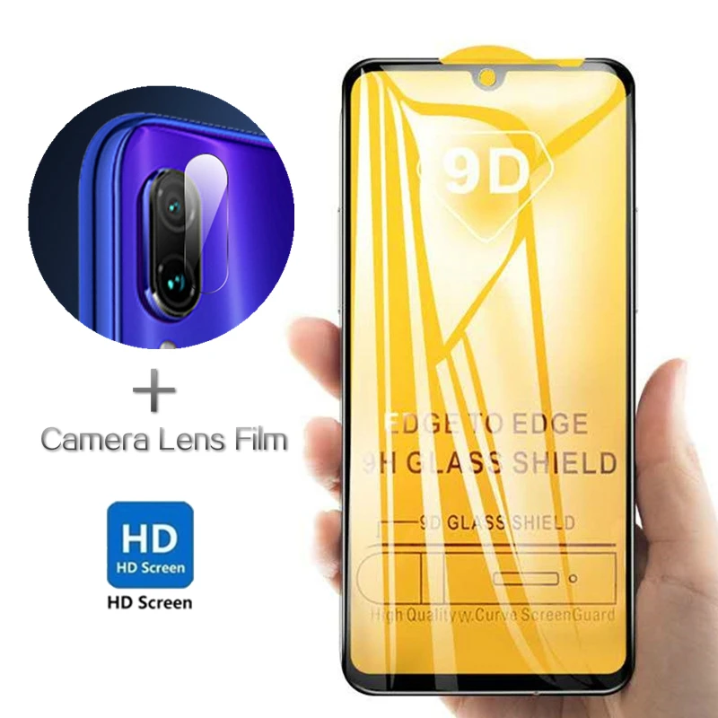 2 в 1 полное покрытие 9D закаленное стекло для Xiaomi Redmi Note 7 pro Note7 Защитная пленка