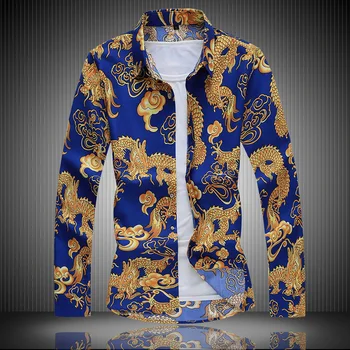 

Extra large new Cotton Men's printing Shirt Slim new Male Casual Long Sleeved Shirts Soft Comfortable Breathable High Quality