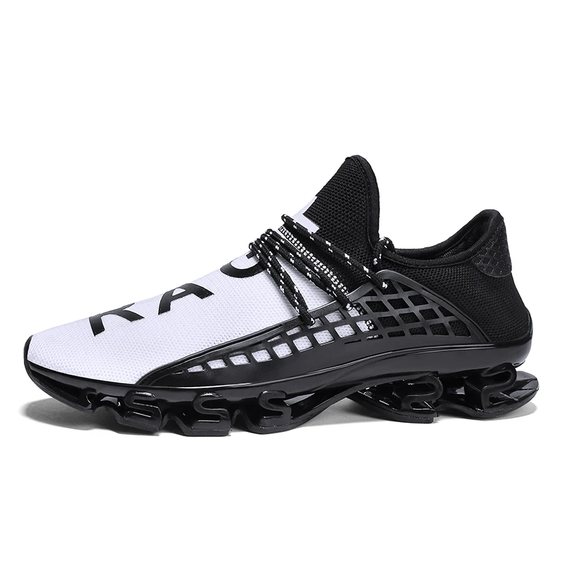 Новинка, мужские кроссовки для бега, амортизирующие амортизационные кроссовки, дышащие, легкие, для улицы, профессиональная спортивная обувь - Цвет: TK02Black White
