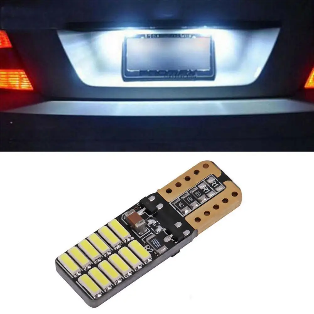 Новинка 2 шт. 12V 24V без полярности Canbus T10 светодиодный ламп с 4014SMD 24 светодиодный s светильник 194 168 W5W светодиодный светильник белого и синего цвета без OBC ERROR