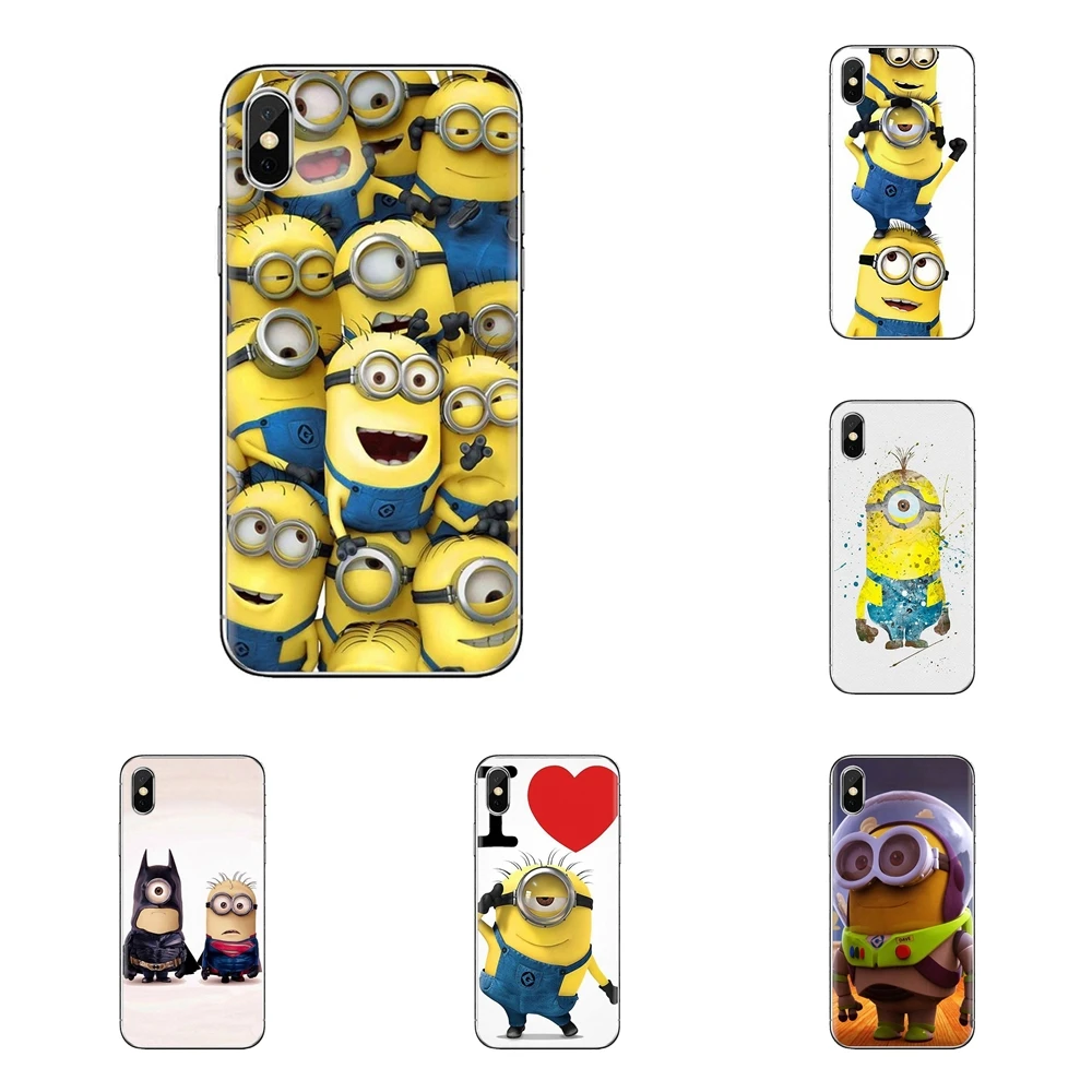 For Samsung Galaxy A3 A5 A7 A9 A8 Star A6 Plus 2018 2015 2016 2017 Cartoon Despicable Me Yellow Minions Transparent TPU Bag Case |
