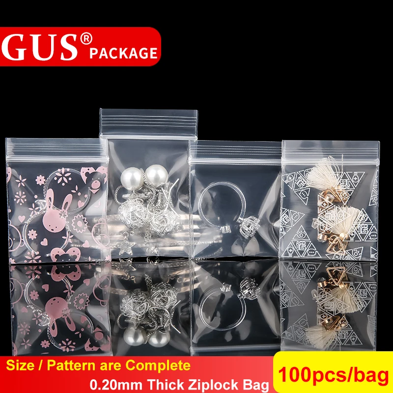 4x6 см мини милый все шаблон Ziplock пластик PE Прозрачный медицина небольшой одноразовый образец запечатанный карман упаковка на молнии замок мешок