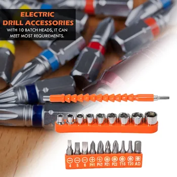 

21pcs Universal Flexible Soft Shaft Extension Screwdriver Bit Holder Connector Multifunctional Repair Rod Tool Supplies