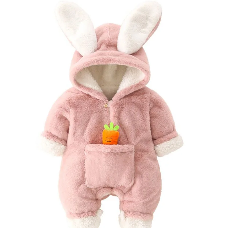 

Newborn baby winter Jumpsuit baby kids plush cotton coat thick coat
