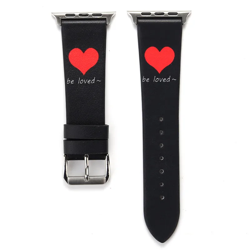 Black Ремешок для пары для Apple watch band 44 мм 40 мм iWatch band 42 мм 38 мм браслет из натуральной кожи ремешок для Apple watch 4 3 2 1 - Цвет ремешка: Black