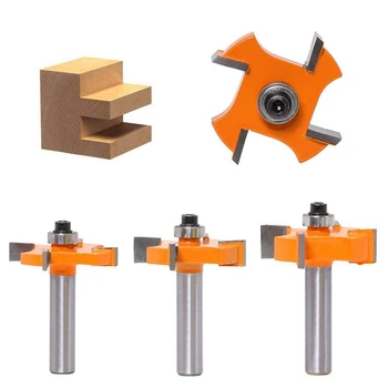 

Milling Cutter Woodworking Tool, Sharp Slotting Cutter, Shank T-Slot Router Slotting Carbide, Durable Router Bit Three - Piece