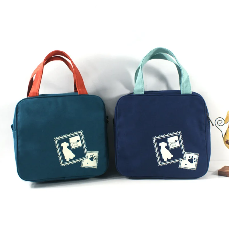 

New Style European And American Minimalist Printed Canvas Handbag Women's Square Sling Bag Zuji Carrying Bento Box Bag Mixed Col