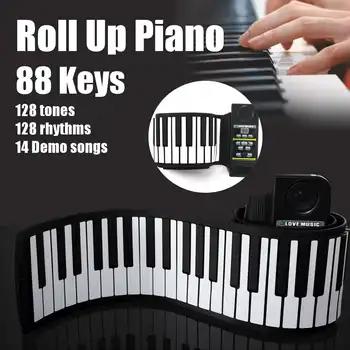 

Portable 88 Keys Flexible Silicone Roll Up Piano Folding Keyboard for Children Student PN88S Musical Instrumentsl