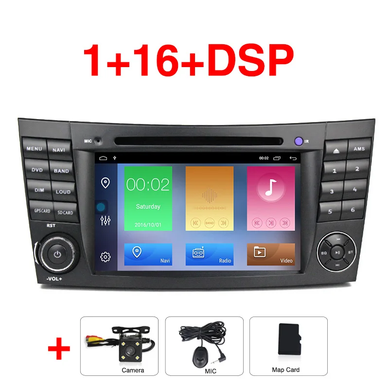 1G Add Camera DSP 2 Din 2G+ 3 2G Android 9 автомобильный dvd gps Радио для Mercedes Benz e-класс W211 E200 E220 E300 E350 E240 E270 E280 CLS класс W219 - Цвет: 1G Add Camera
