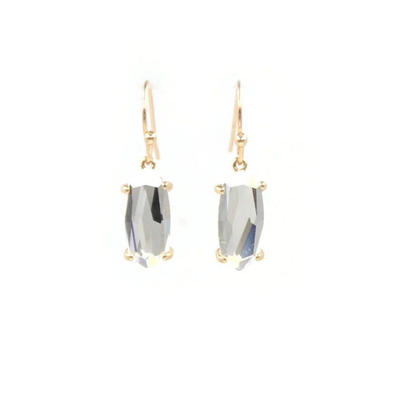 gold clear Earrings