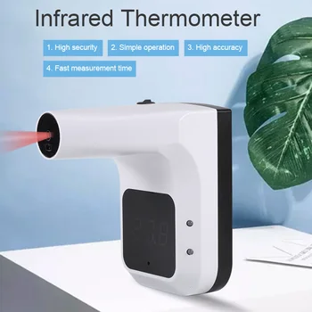 

Non-Contact Digital Thermometer Alarm Function Wall-mount Infrared Forehead Temperature Measurement Tool LCD Display for Offices
